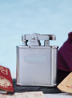 全新1940年代英国RONSON朗森煤油机古董打火机隐藏式防风罩磕头机