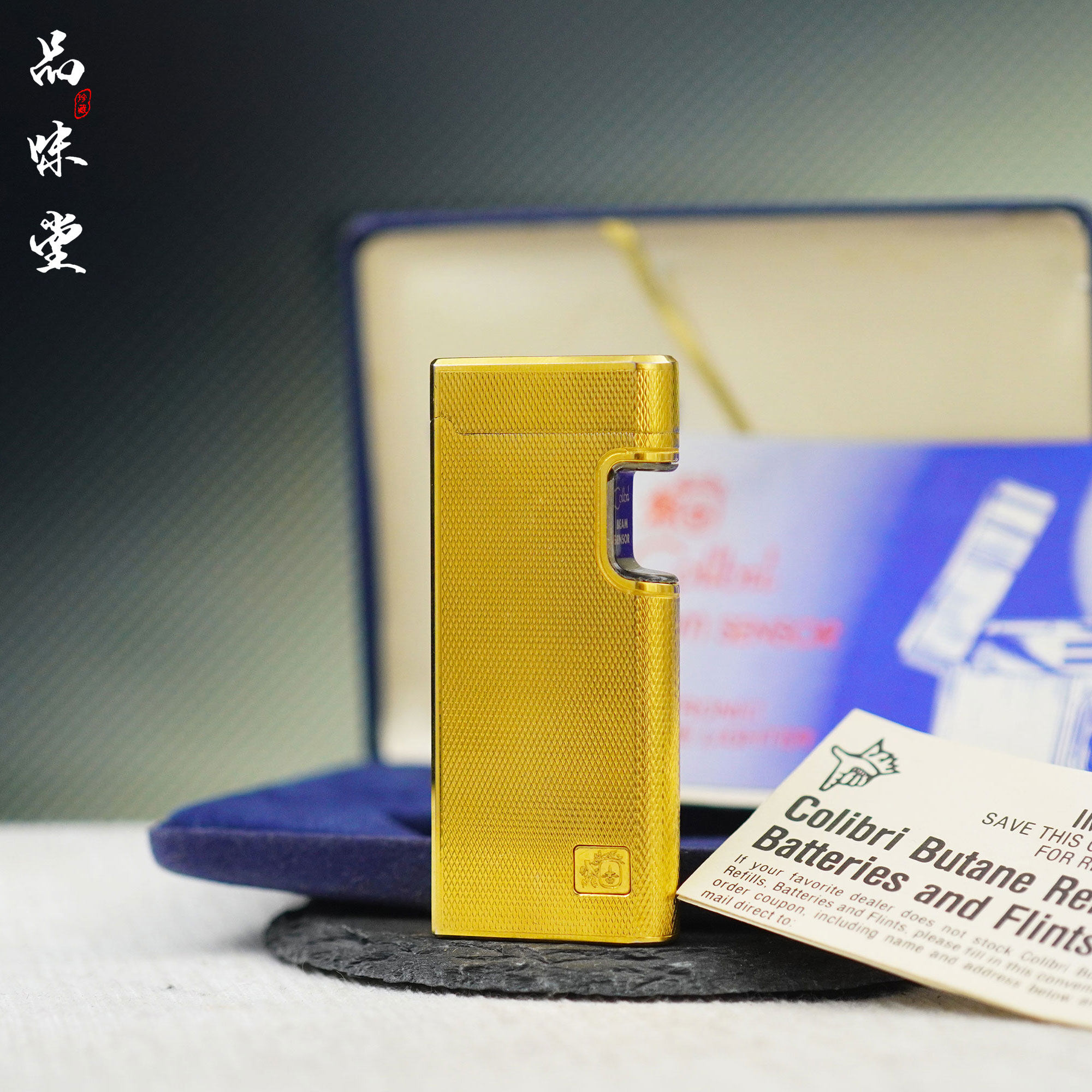 1980年日本Colibri科乐比红外线拇指感应气体打火机镀金充气 绝版