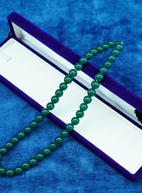 日本匠人手工绝版天然玉石宝石项链首饰气质精美复古圆润7mm包邮