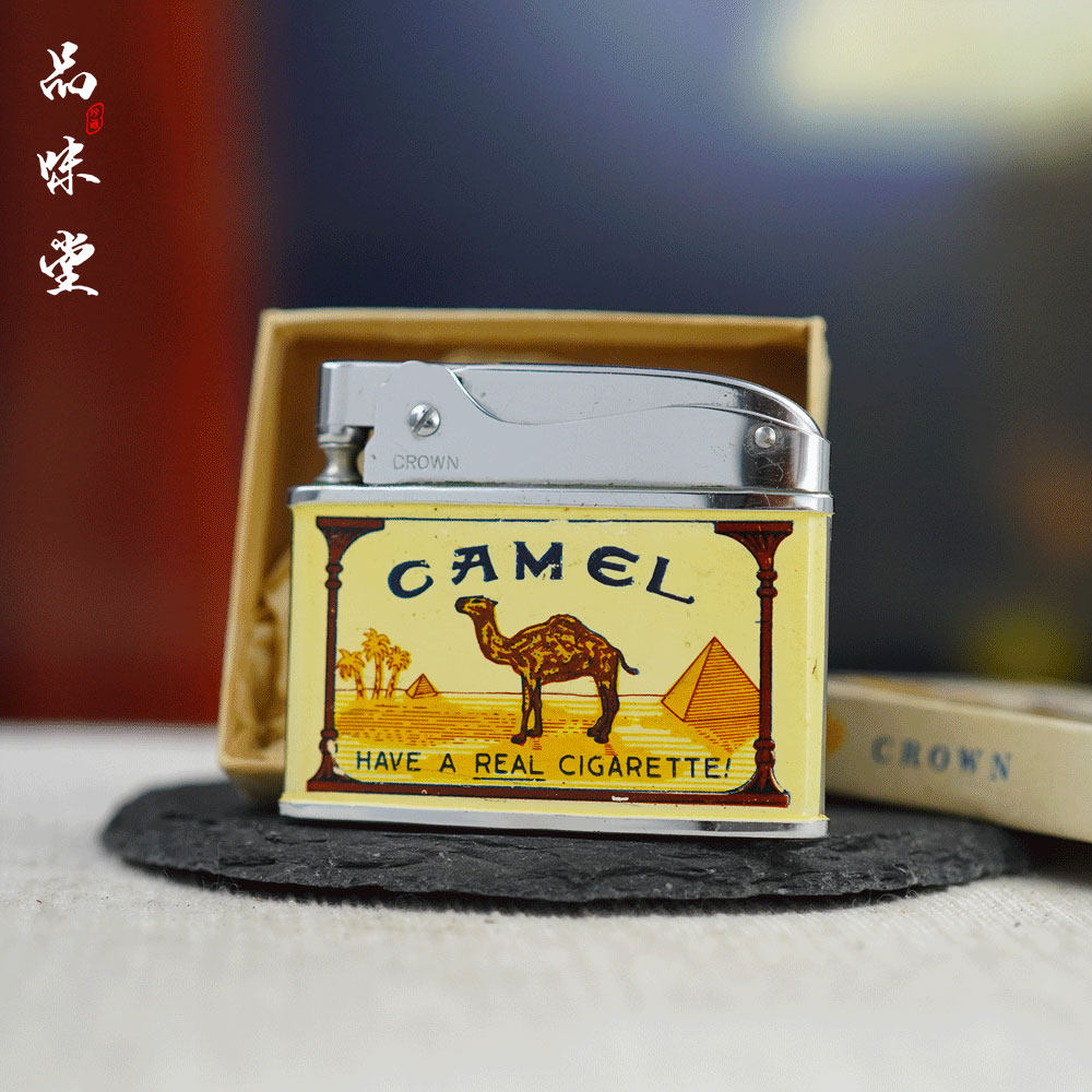 1950年日本产Camel骆驼广告机纯铜漆面磕头机煤油古董打火机 原装