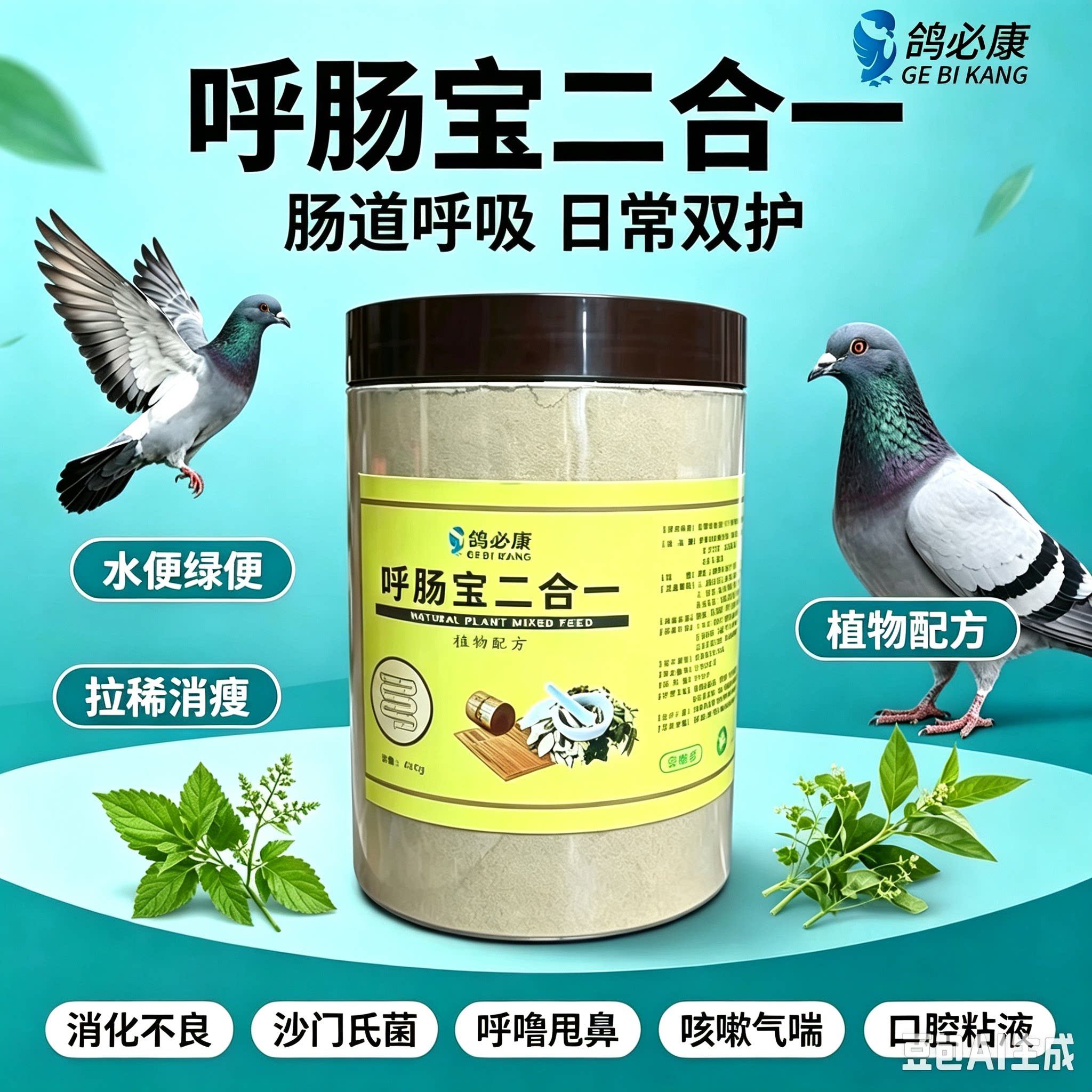 鸽子不爱飞不高水绿便沙门氏菌