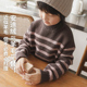 小新贝塔 条纹宽松高弹儿童毛衣 秋新款 安迪绒 认准羊毛平替