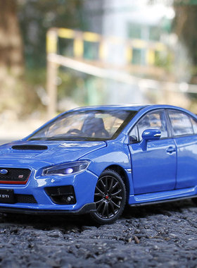 金属1:32 斯巴鲁 STI S207合金六开门灯光减震转向小汽车模型玩具