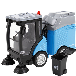 儿童清扫车玩具合金小汽车模型扫地道路清洁车耐摔可开门带垃圾桶