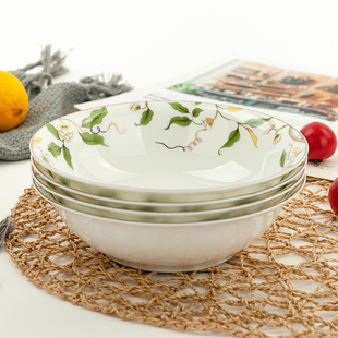 唐山骨瓷7英寸斗笠碗面汤碗7寸陶瓷海碗面汤碗泡面碗大号粥碗斗碗