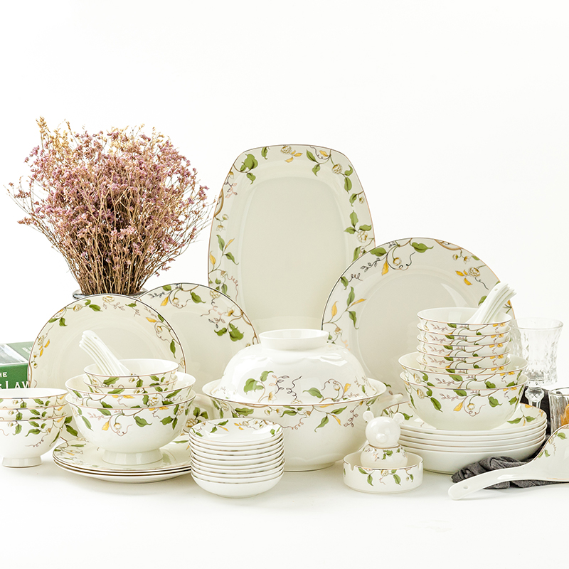 骨瓷餐具套装金岚玉香榭丽舍50头