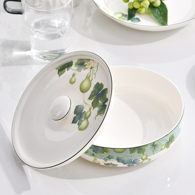 金岚玉唐山骨瓷瓷盖盘子