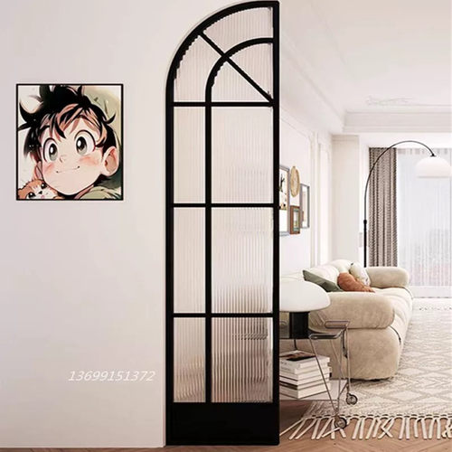 定制法式复古屏风钢化玻璃隔断