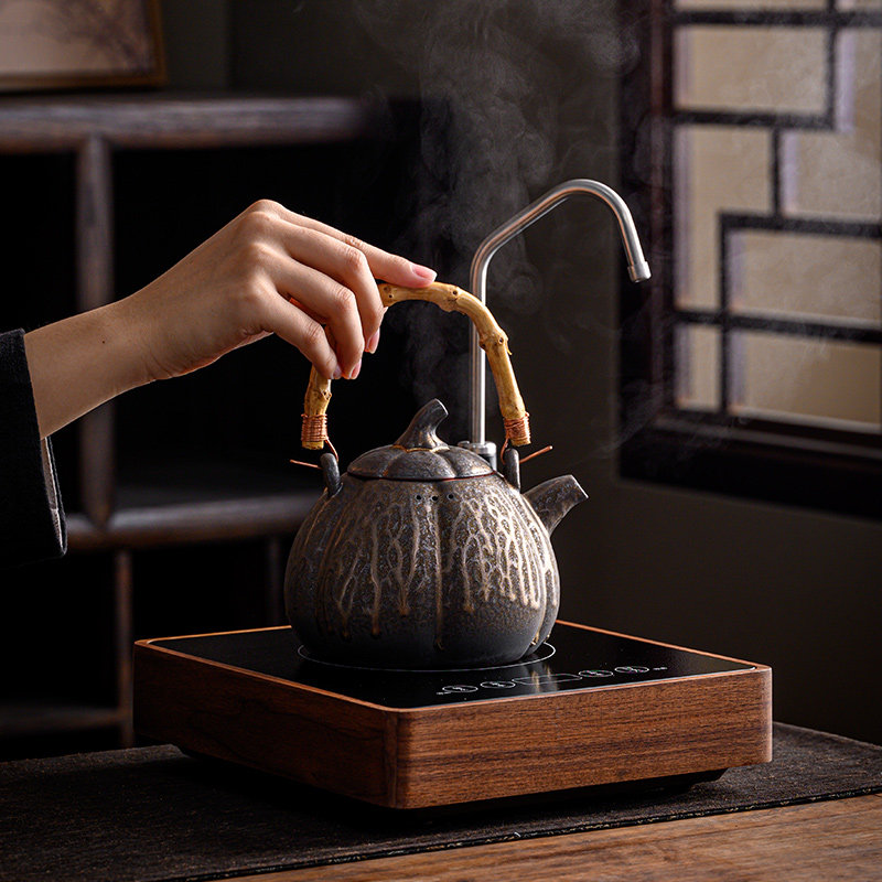 胡桃木自动上水电陶炉煮茶专用小型实木煮茶器烧水泡茶高端煮茶壶