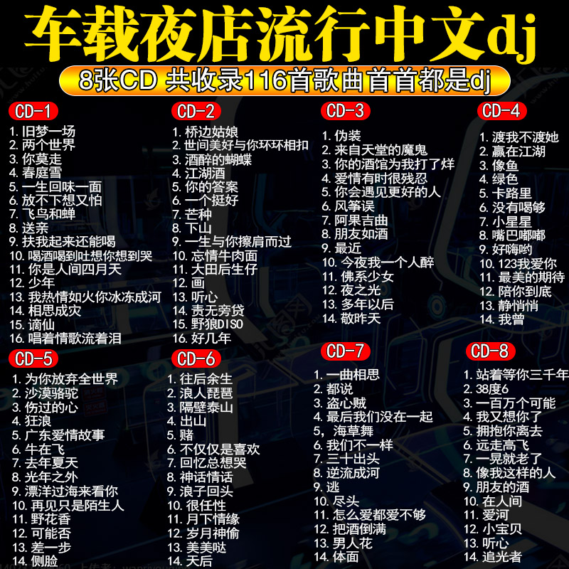 2024汽车载cd碟片dj重低音劲爆歌曲光碟流行音乐嗨曲无损黑胶碟片-封面