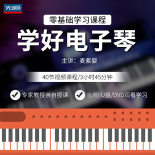 先恒正版 零基础名师课程学好电子琴DVD碟片学习教程视频U盘麦紫婴