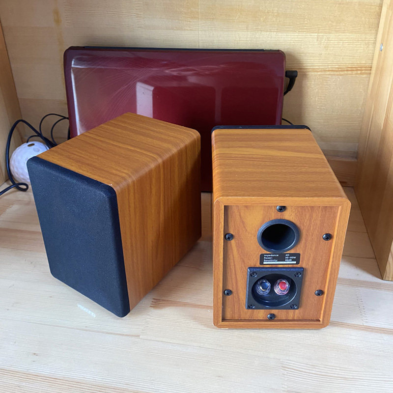 出口日本二分频3寸喇叭丝膜高音无源胆机毒箱书架环绕音箱小对箱