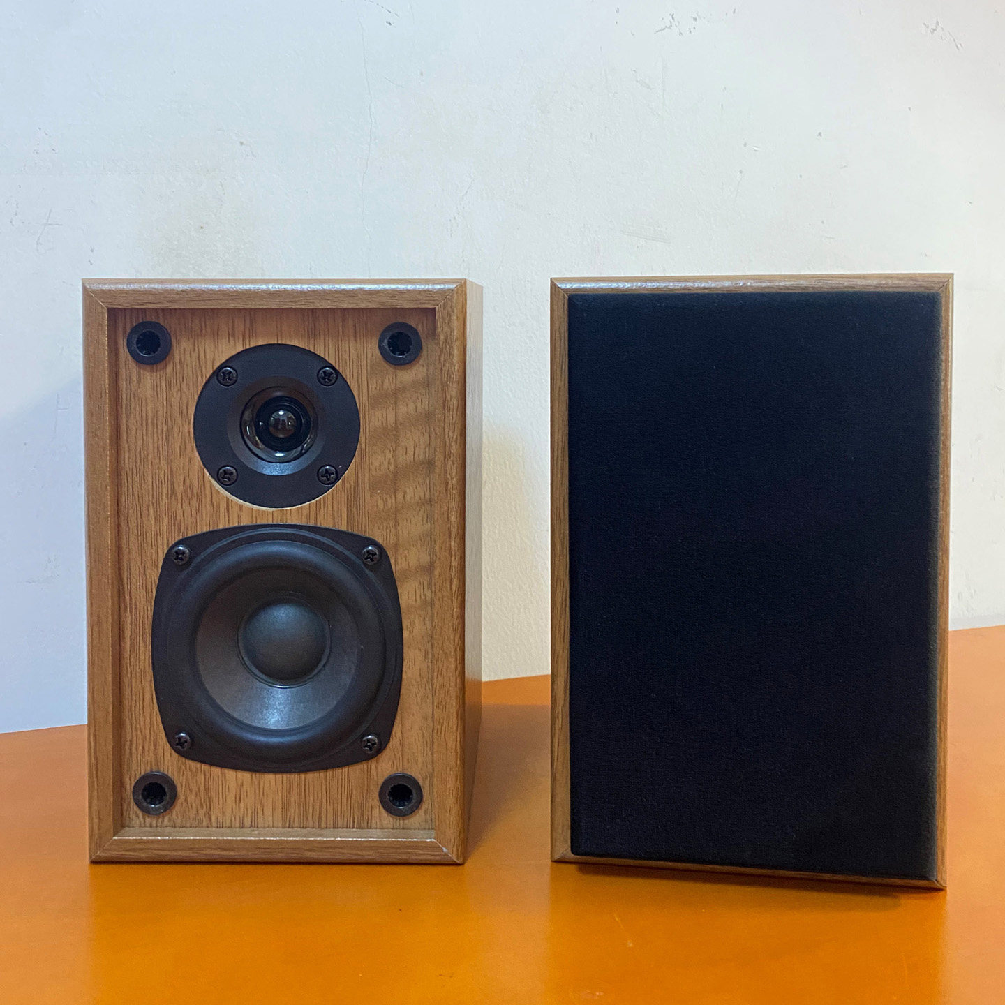 3寸2分频桌面书架无源书架音箱环绕家用木质音箱车载CD低音炮副箱
