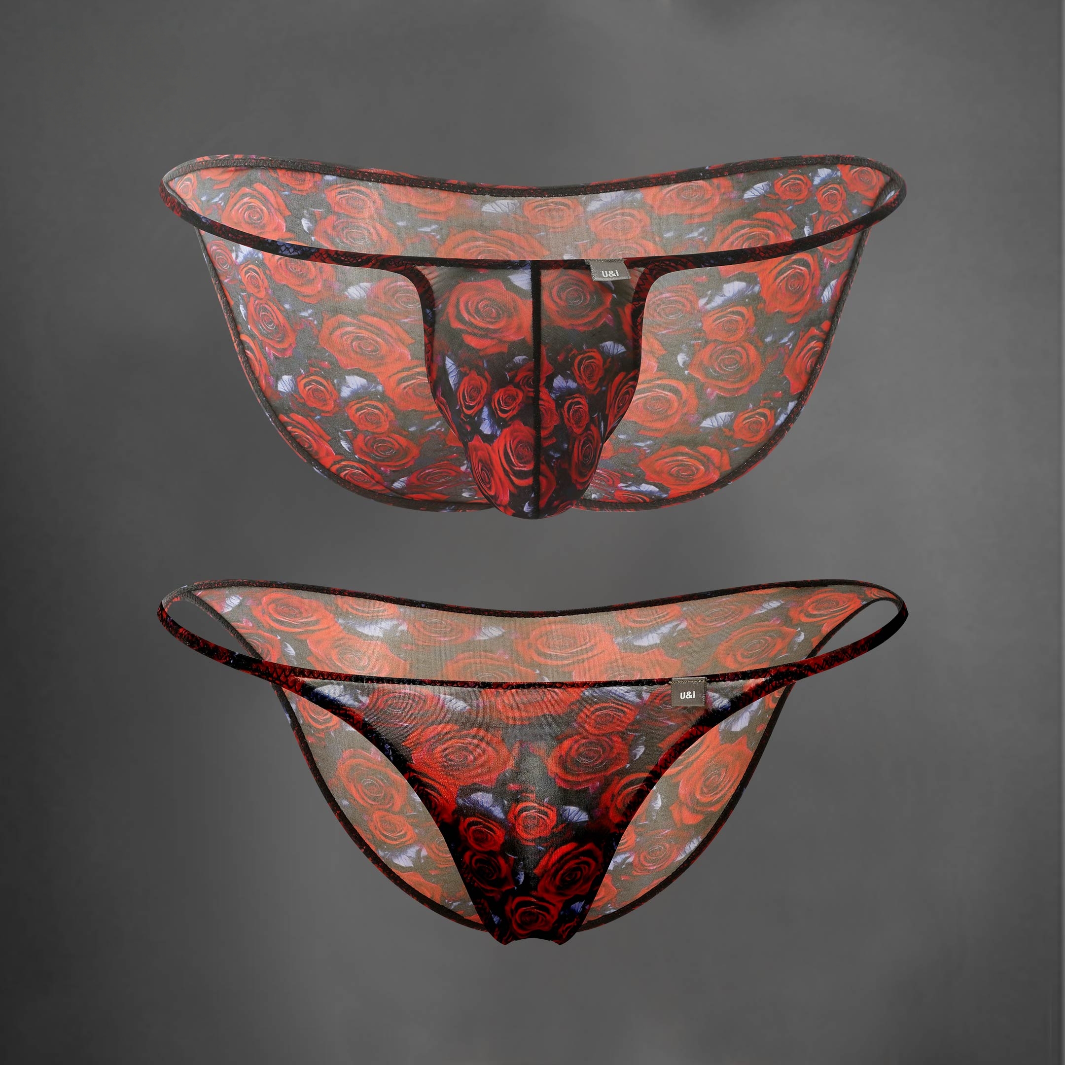 U＆I性感情侣三角裤超薄透明