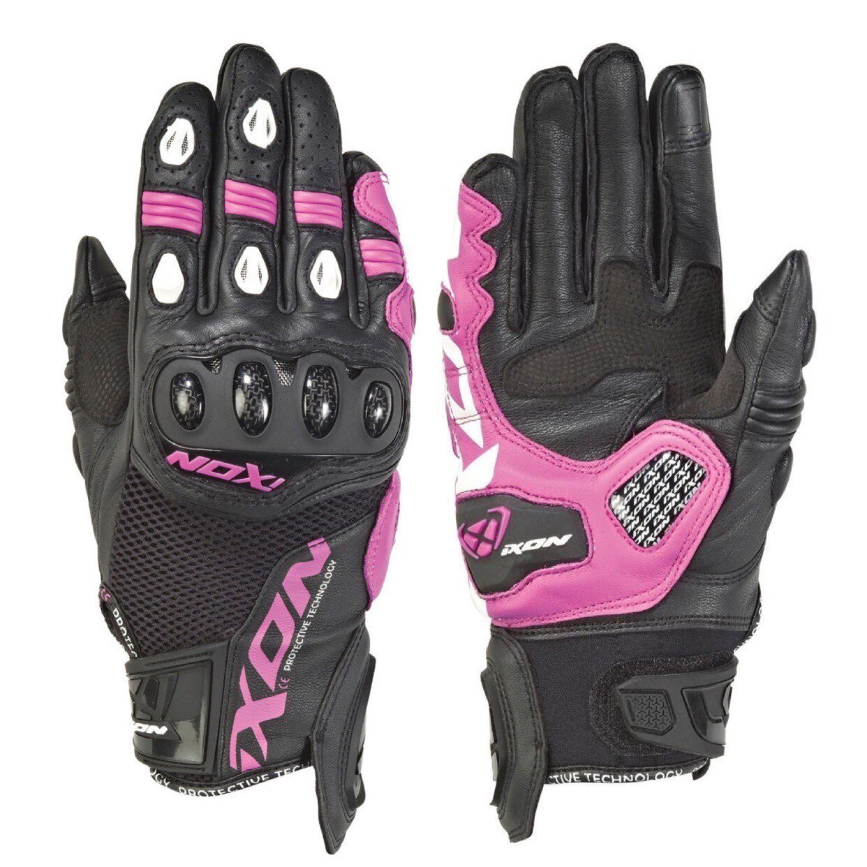 法国IXON女款竞技摩托车机车真皮网眼碳纤维高性能骑行手套中长款