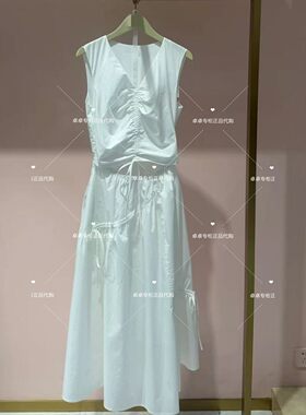4折5+专柜2026新女夏法式V领连衣裙无袖度假风长裙2MN2082450现货