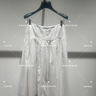 4折欧家专柜2025春新压褶垂感半身裙长A字大摆伞裙1SY1071710现货