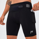 带腰包速干运动训练裤 马拉松压缩短裤 放手机 男女款 紧身跑步五分裤