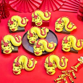 送父母龙馍九条金龙十二生肖属相馒头花馍周岁抓周摆供胶东花饽饽