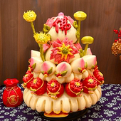 九月九佛莲花拜佛佛道仙花馍花糕馒头上供贡品初一十五烧香祭祀