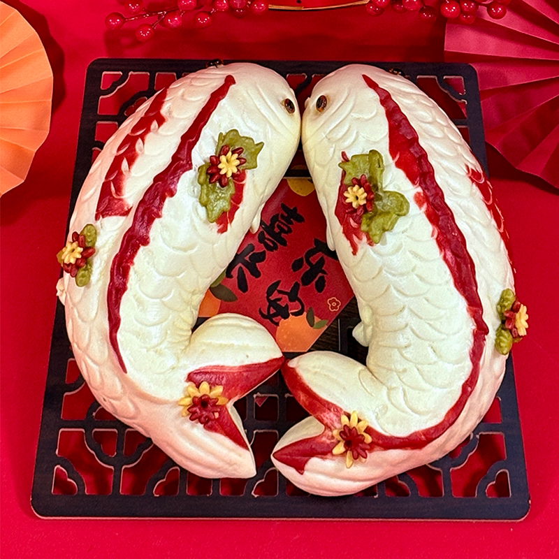 胶东花饽饽新年锦鲤大面鱼馒头结婚搬家乔迁花馍山东留爹鱼花样