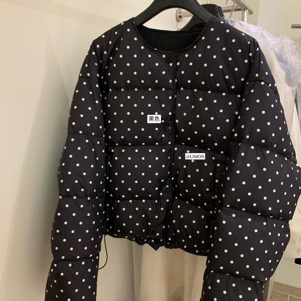 Cecil智英欧尼冬季宽松波点面包保暖羽绒服外套9350