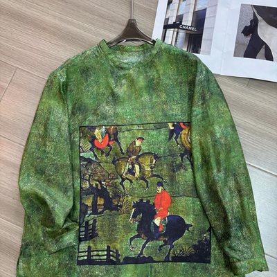 可可-26年早春新中式复古晕染定位真丝长袖小衫YS2-t515