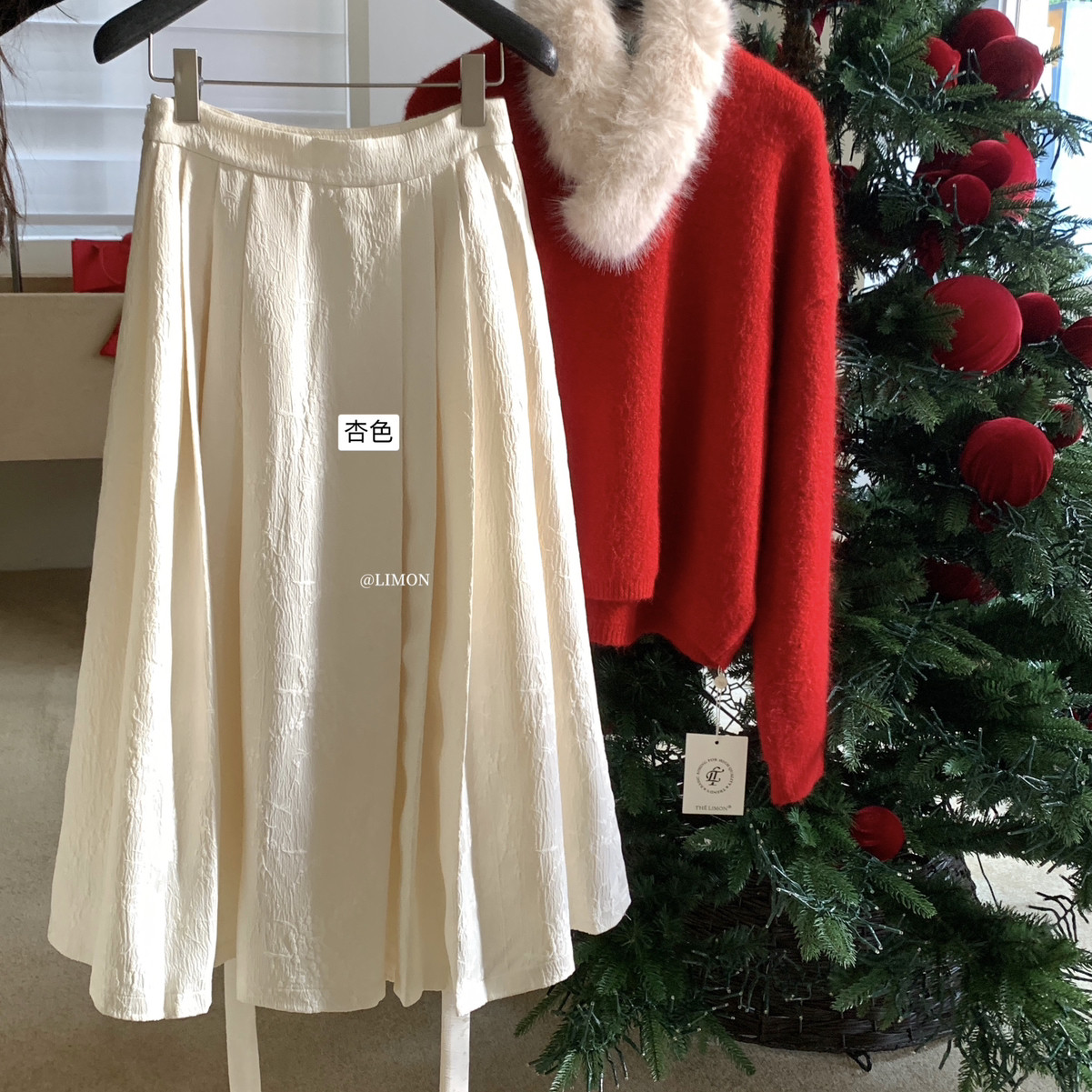 Cecil东方美学｜氛围感国风高腰百褶系带半身裙YS1-6165