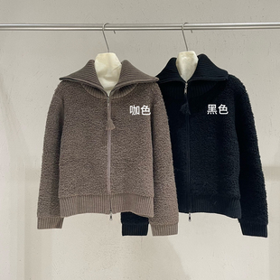 Cecil圈圈翻领拉链软糯复古慵懒保暖毛衣 ZL8 含30羊毛