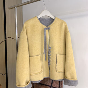 3137b 含97骆驼绒 Cecil大衣系列款 盘扣复古国风羊毛外套