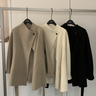 N81071 配腰带 Cecil系高级感气质一粒扣中长款 羊毛外套
