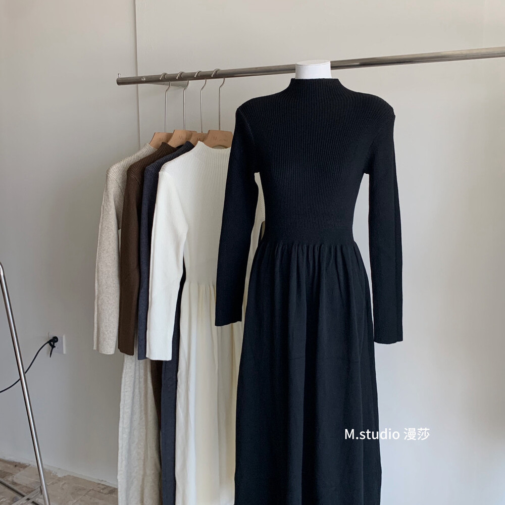 Cecil甲or小香外套好帮手半高领弹力显瘦长裙连衣裙m0134m