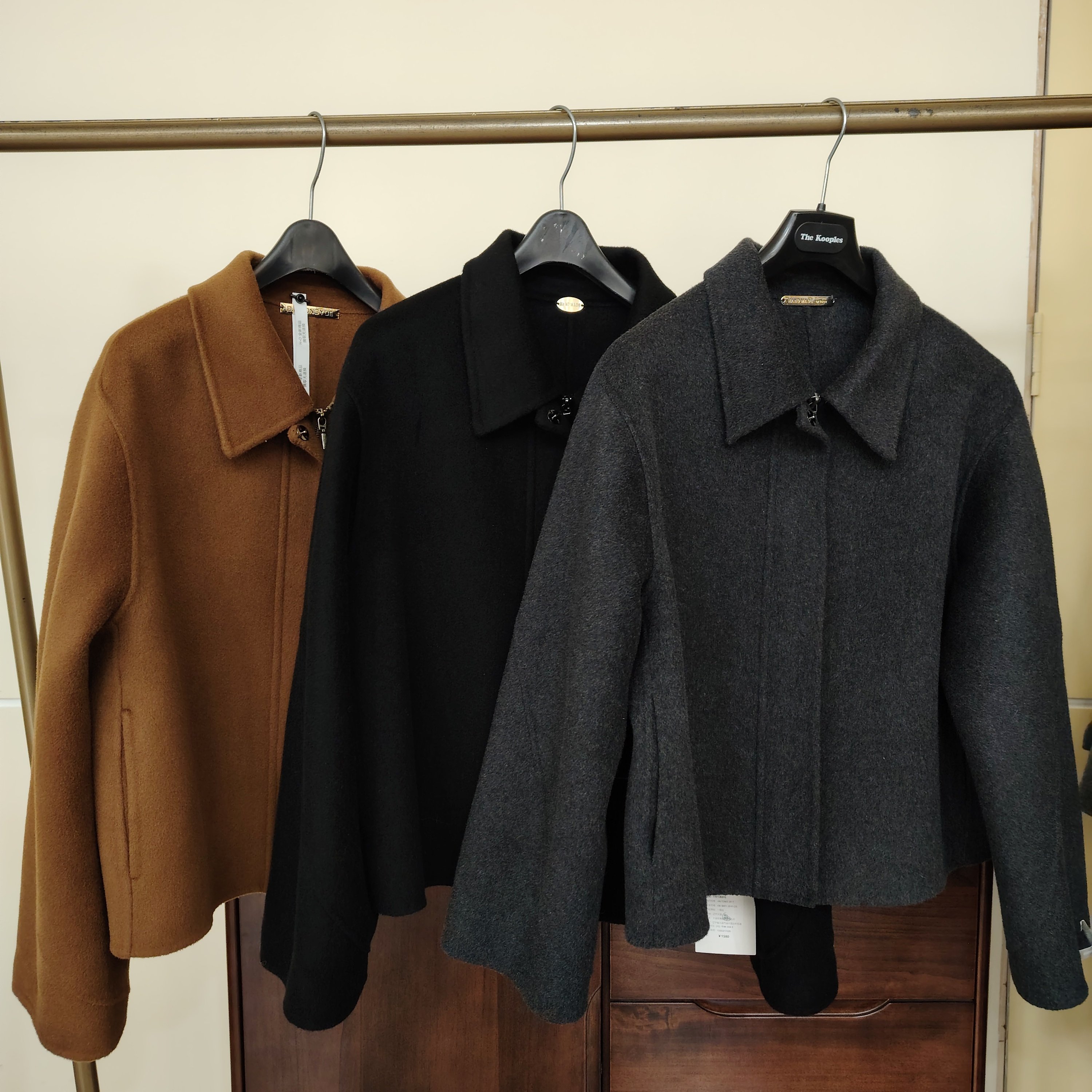 Cecil翻领拉链双面手缝羊毛外套（含100绵羊毛）大连东鸣-22