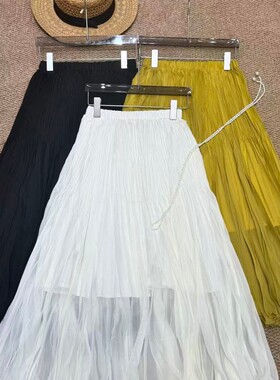 可可-裙上腰部细腻小褶修饰胯部和腰部巨显瘦半身裙YS181-G303