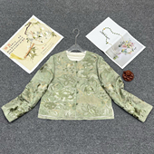 人丝香云纱重工绣花短外套YS3 可可 极简大牌老钱新中式 t439