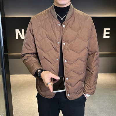 棒球夹克羽绒服男款2025冬季外套高端男装轻薄防寒服加厚保暖袄子