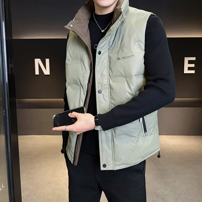 冬季羽绒服男士新款潮流马甲高级加厚保暖免洗修身外套男白鸭绒