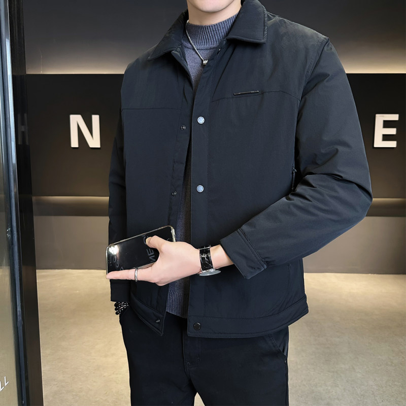 男士轻薄羽绒服冬季2025新款翻领潮牌短款高级感夹克保暖冬装外套