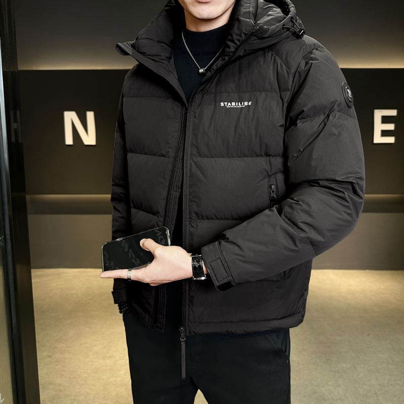 羽绒服男冬季2025新款潮流韩版连帽短款青年男装加厚外套轻薄保暖