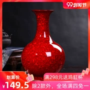 Jingdezhen gốm sứ trang trí nhà Trung Quốc Red Vase Trang trí Hoa mới Trung Quốc Sắp xếp hoa thủ công Chai - Trang trí nội thất