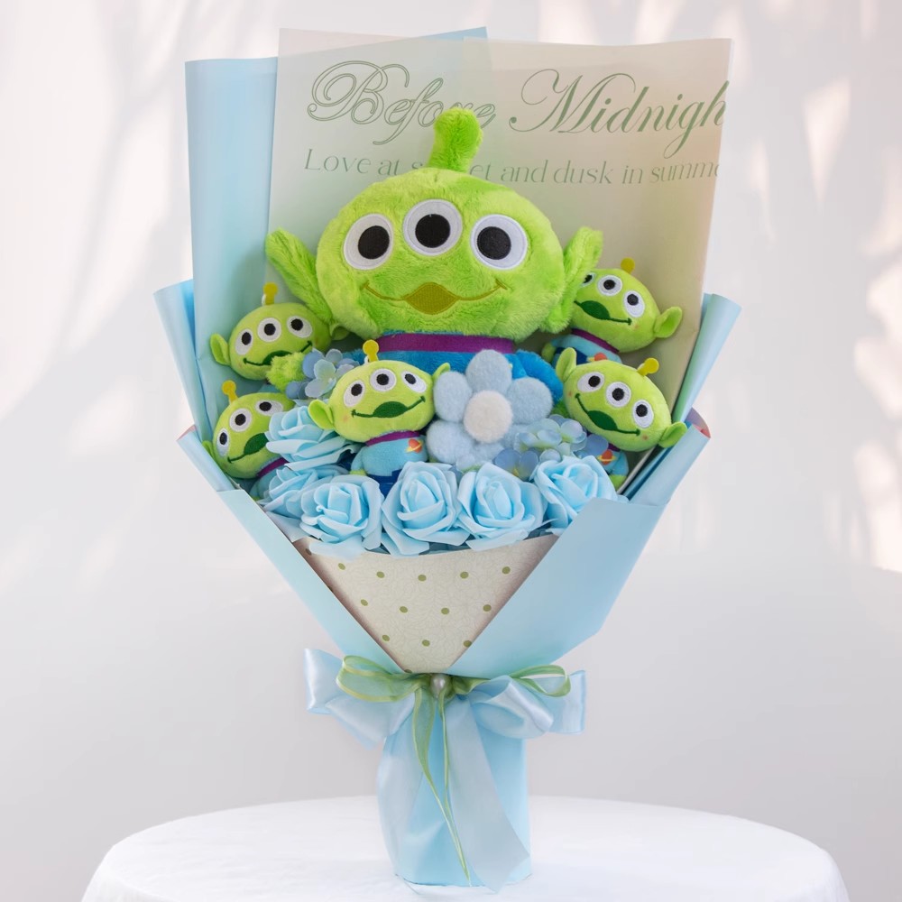 毛绒玩偶毕业照生日礼物三眼仔