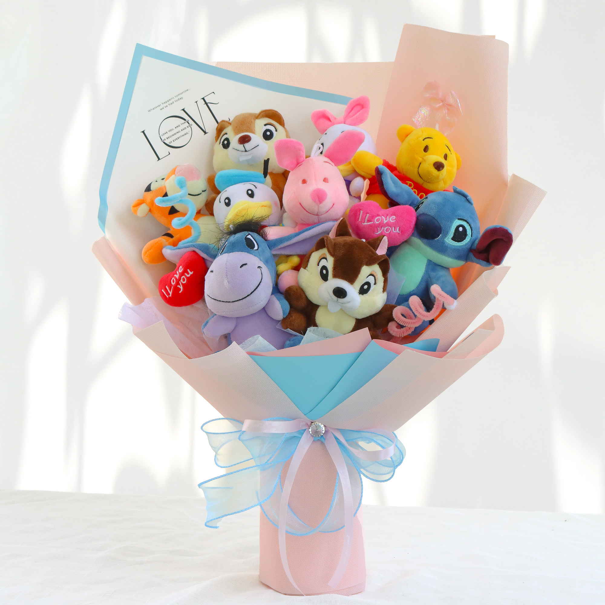 卡通花束布偶花娃娃公仔玫瑰花创意特别生日礼物送女朋友女生同学