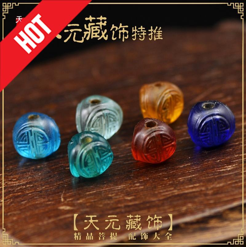 diy雕花琉璃手串项链配饰散珠