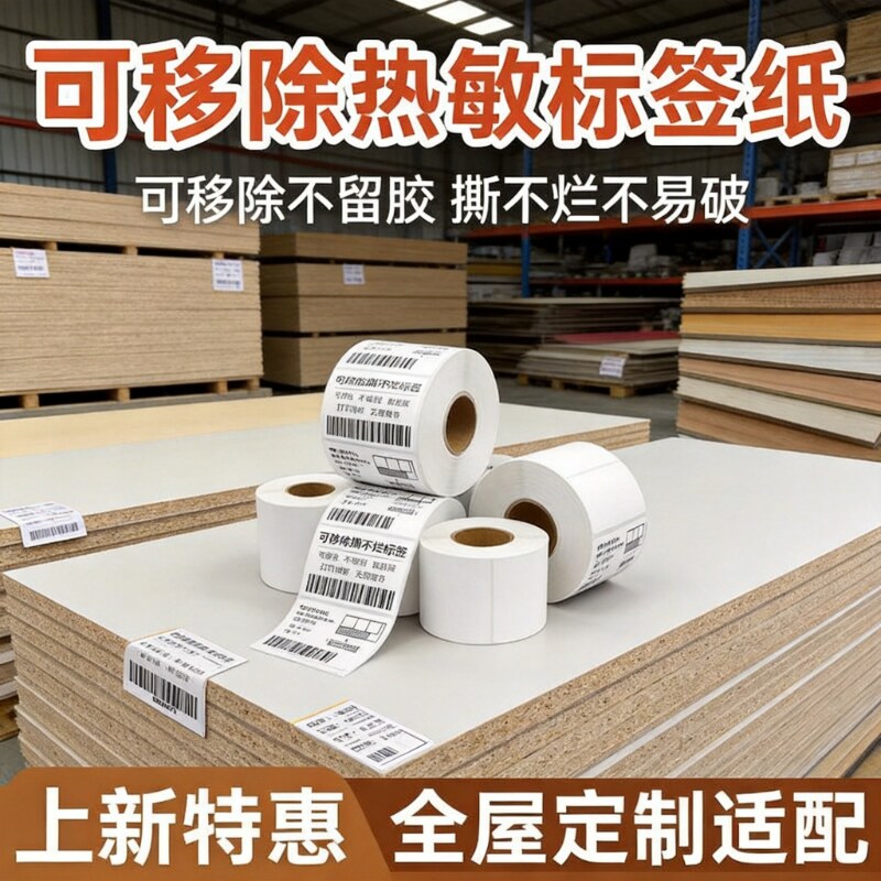 不留胶可移除标签纸多尺寸可选易撕无残留玻璃陶瓷不干胶贴纸整箱