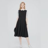 孕妇职业装 长款 面试连衣裙上班通勤孕妇装 纯棉连衣裙法式 夏款 大码