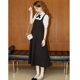 上班族孕妇职业装面试夏连衣裙通勤孕妇装夏装法式纯棉连衣裙长款