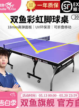 双鱼乒乓球台官方旗舰店2028S家用室内标准乒乓球桌可折叠式2018R