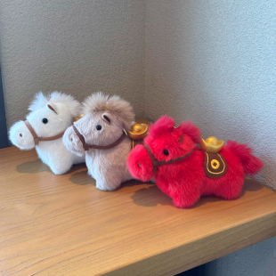 元 宝马包挂件马上有钱钥匙扣车挂马年吉祥物红色饰品本命年小红马