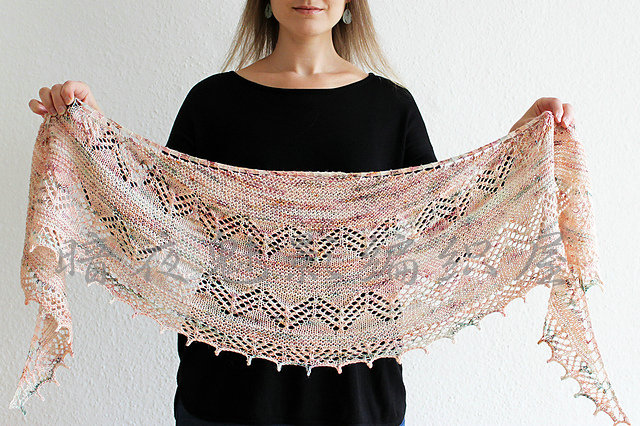 闪亮珍珠 棒针披肩编织图解文字说明 拍下请备注邮箱 非成品