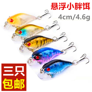 路亚饵摇滚浮水小胖饵迷你微物路亚假饵硬饵溪流淡水米诺远投套装